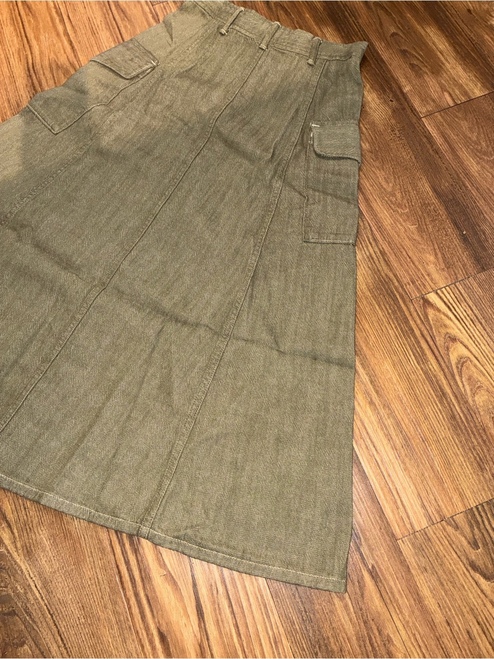 RRL Olive Slub-Denim Skirt - Picture 10 of 16